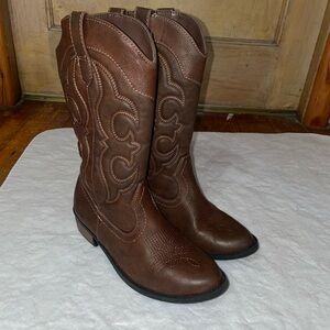 Girls Size 3 Brown Cowgirl Boots